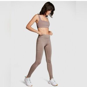 PINK ACTIVE Victoria's Secret High Waist Leggings - Iced Coffee Medium NWT